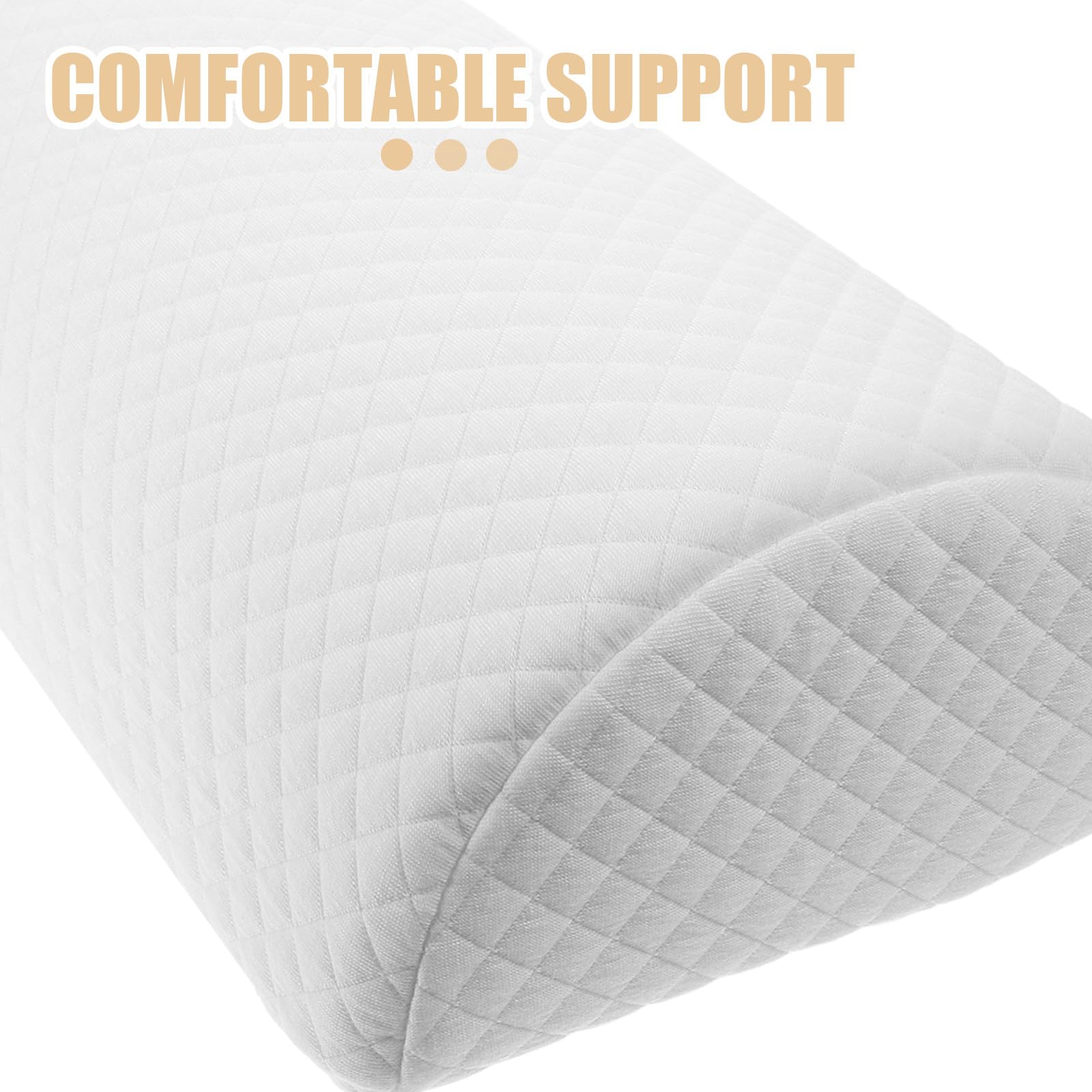 FRCOLOR Almohada para Piernas de Espuma Viscoelástica de Color Claro Forma Semi Enrollable, Soporte Cómodo y Versátil para Rodillas, Adecuado para Uso en Casa y Oficina