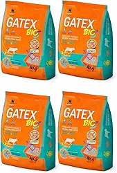Gatex Bio Areia Higiênica Natural para Gatos Kit 4 Unidades 4kg Extra Fina Alto Controle de Odores