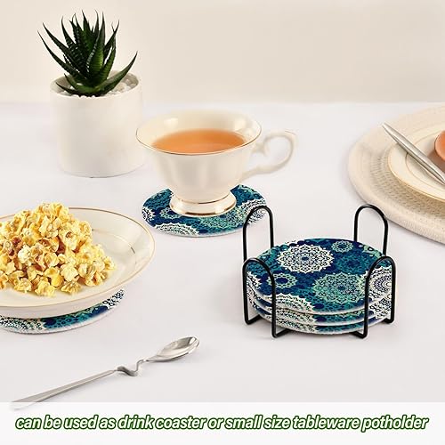 Miniatura 6 de Bohemian Mandala Cup Coasters Cup Coasters for Table Set of 6 with Holder Table Cup Coasters Home Decor Homedecor