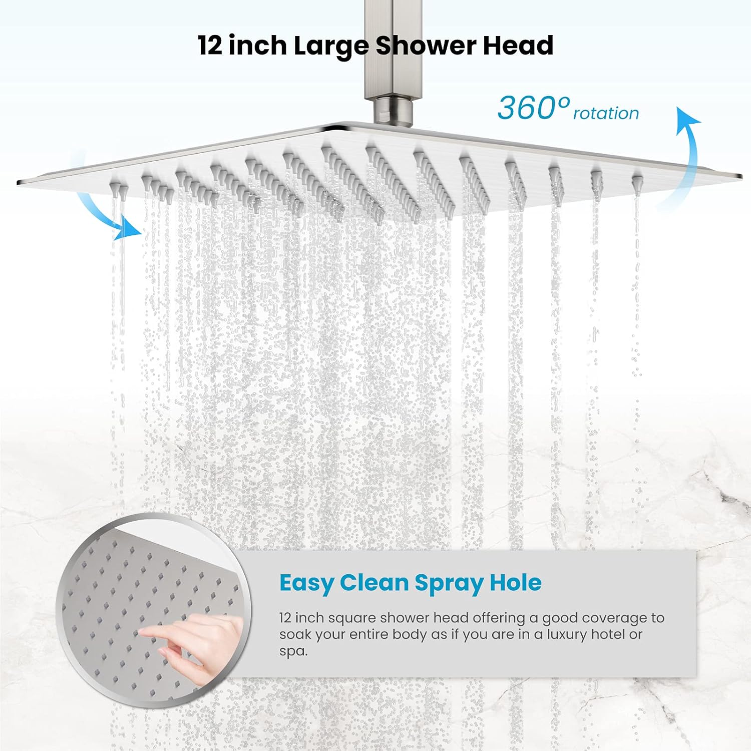 Greatest Product Ceiling Mount Shower Faucet Set 12 Inch Square