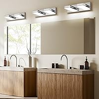 Vista 7 de SineRise - Lámpara LED para tocador de baño - Moderna lámpara de acrílico con acabado cromado para iluminación de pared sobre el espejo - 2 luces