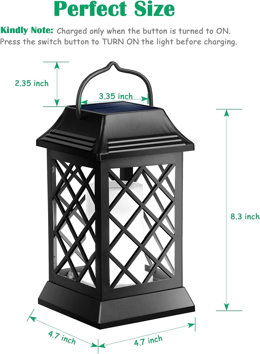TomCare Solar Lights Outdoor Flickering Flame Metal Solar Lantern Outdoor Hanging Decorative Lanterns Heavy Duty Waterproof Umbrella Decorations Lighting for Patio Garden Deck Yard, 2 Pack (Black)