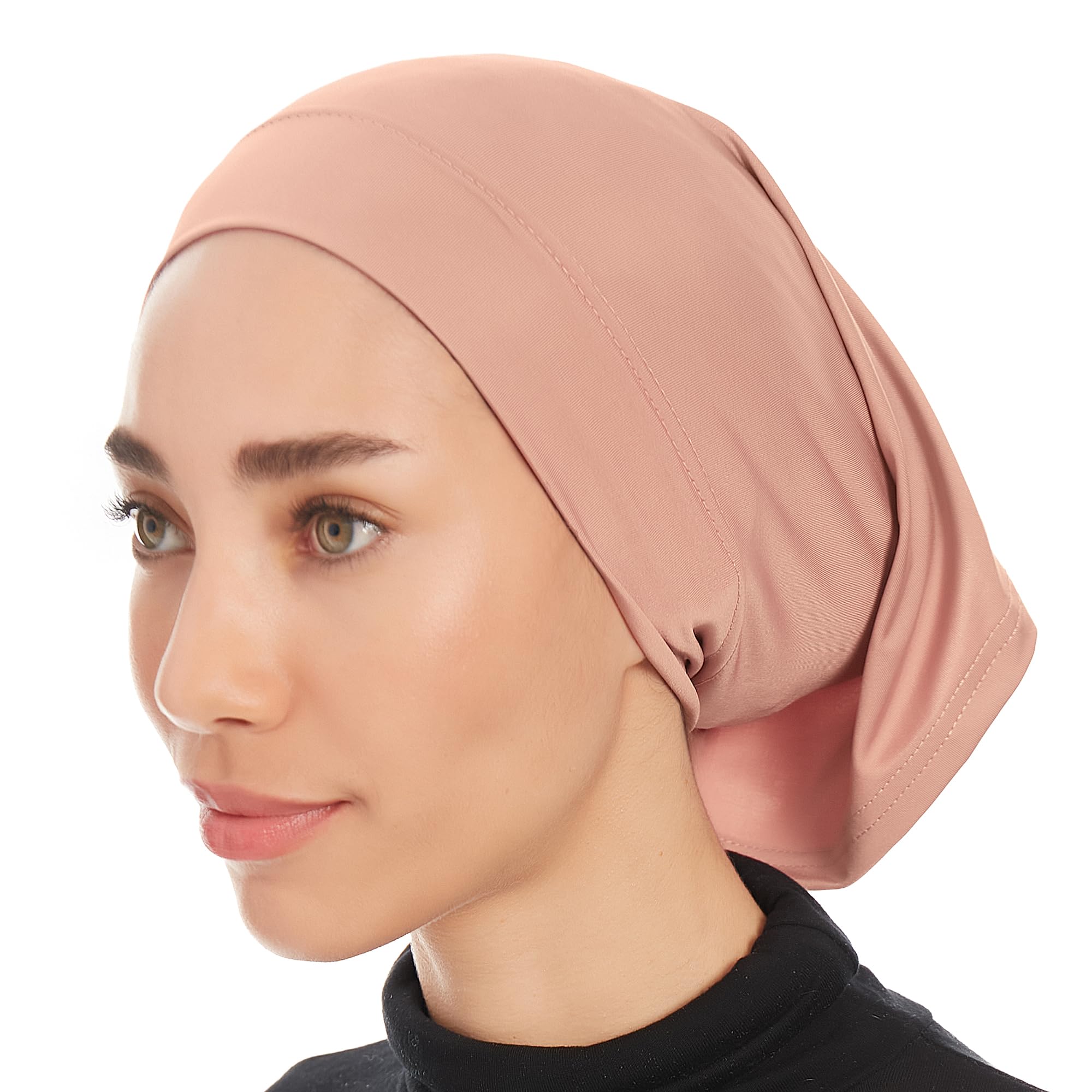 Ayisah Hijab Caps Undercap for Women – Light Brown Hijab Cap Underscarf Turban Dreadlocks Tube – Muslim Accessories Headscarf Wrap - Islamic Hajib Headwrap Tube Fashion Solid Color (Light Brown)