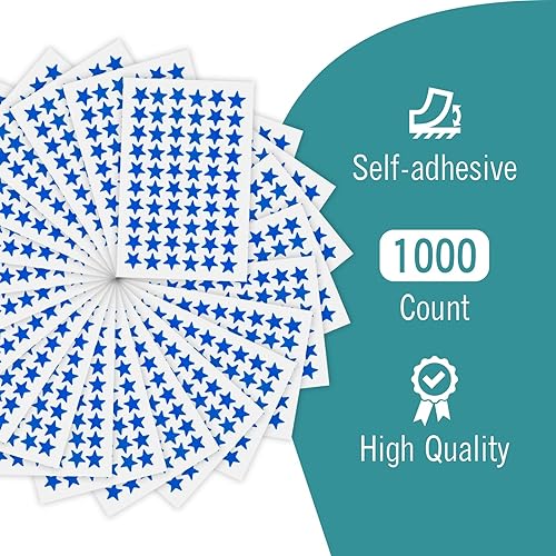 Miniatura 2 de Calcomanías de estrella de 34 pulgadas de diámetro para recompensa, artes y manualidades, suministros de escuela en casa (1000 unidades)