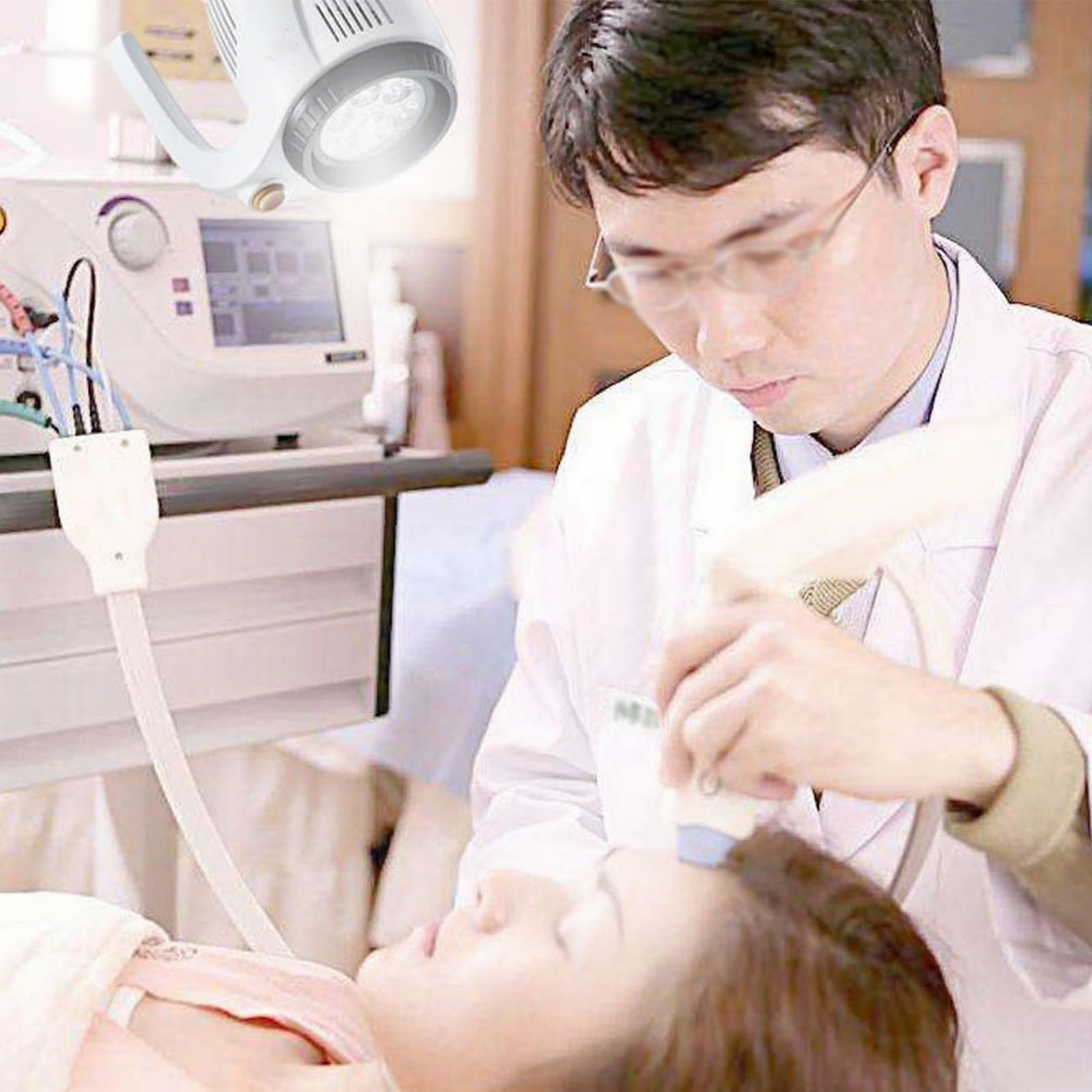 Lampada Chirurgica Mobile Da Pavimento, Lampada for Visita Medica A LED Da 21 W su Ruote, Altezza e Angolazione Regolabili, for Pazienti Ambulatoriali