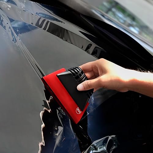 Miniatura 7 de FOSHIO Paquete de 3 rasquetas pequeñas de diferentes durezas para ventana, mango antideslizante, escobilla de goma PPF, escobilla para limpieza de