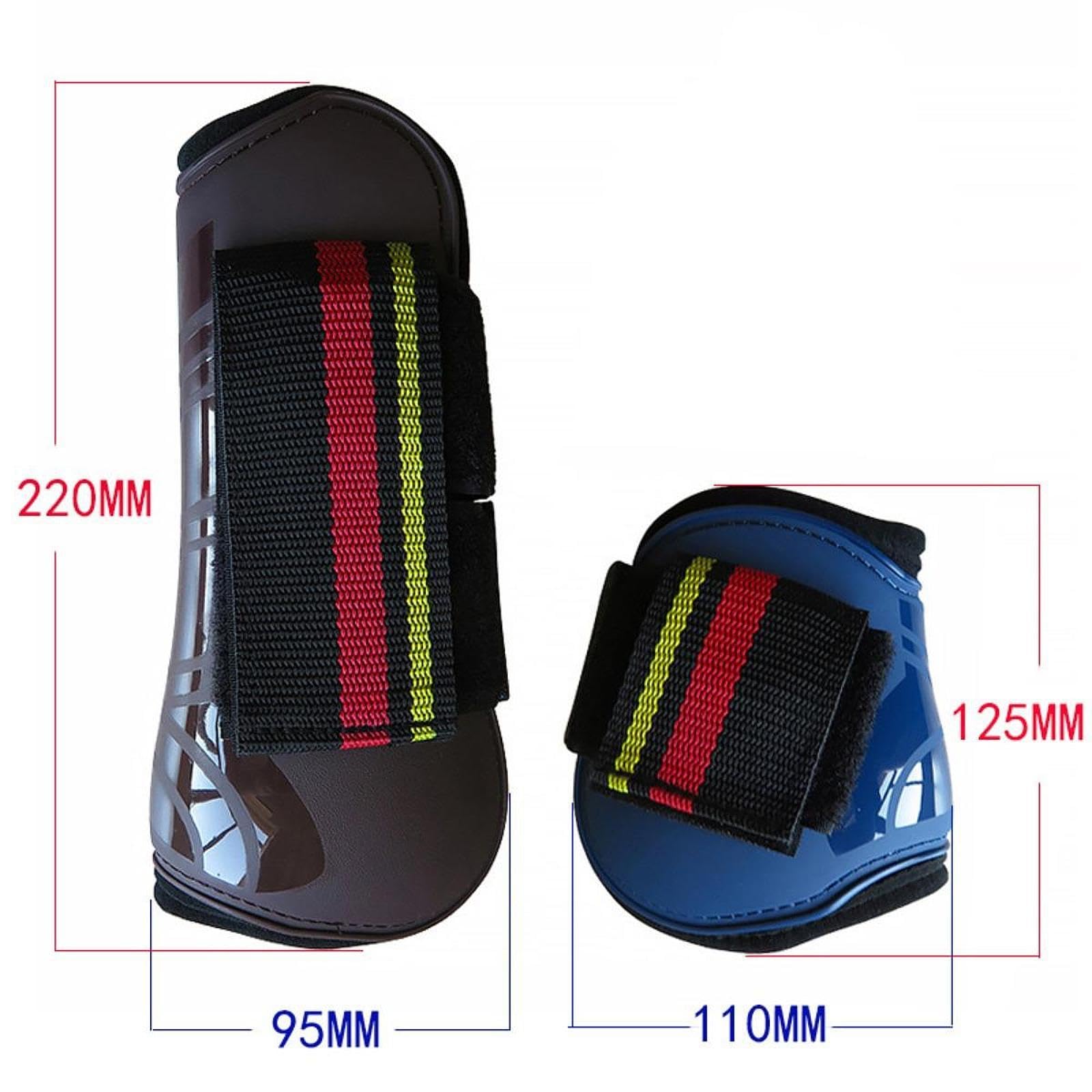 Juego de 4 Protectores de Tendones para Patas de Caballo, Ligeros, para Exteriores, Ideales para Competiciones de Equitación Y Salto de Obstáculos.