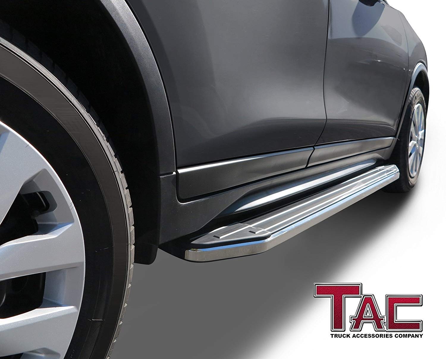 TAC Running Boards Fit 2014-2019 Toyota Highlander (No Drilling/Cutting Required) Aluminum Black Side Steps Nerf Bars Rock Panel Off Road Exterior Accessories (2 Pieces Running Boards)