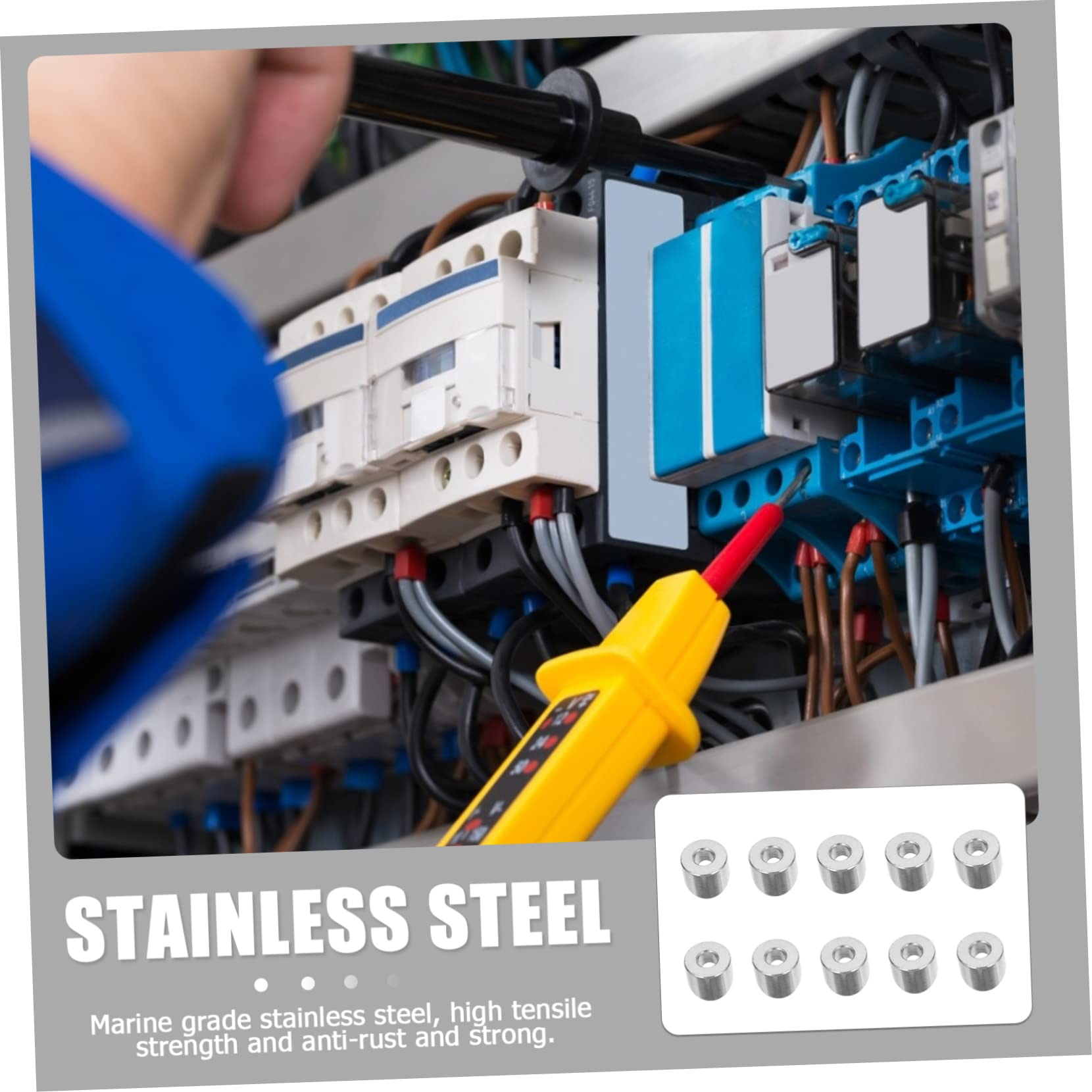 SOLUSTRE Deck Wire Washers 10pcs Beveled Washers for Cable Railing 30 Degree Angle Stainless Steel Kit