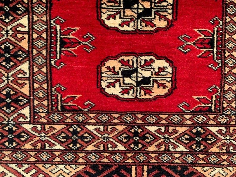 2 x 3 ft Afghan Handwoven Bokhara Wool Area Rug - (80 x 60 cm) Medallion Pattern for Elegant Home Décor