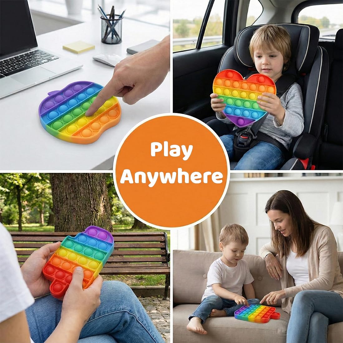 4 sztuki zabawki bąbelkowe Push Fidget Zabawki sensoryczne unikalne kompresyjne łagodzące lęk wielokolorowy prezent urodzinowy i świąteczny dla dorosłych i dzieci