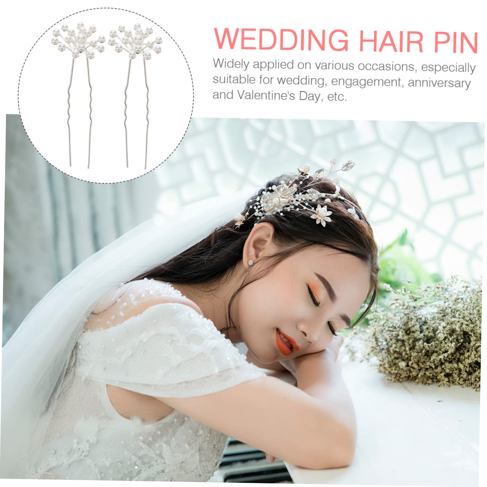 minkissy 80pezzi Fermagli Da Sposa Perle Da u Shape Con Design Gypsophila Per Nozze e Occasioni Speciali Accessori Eleganti Per Donne e Ragazze