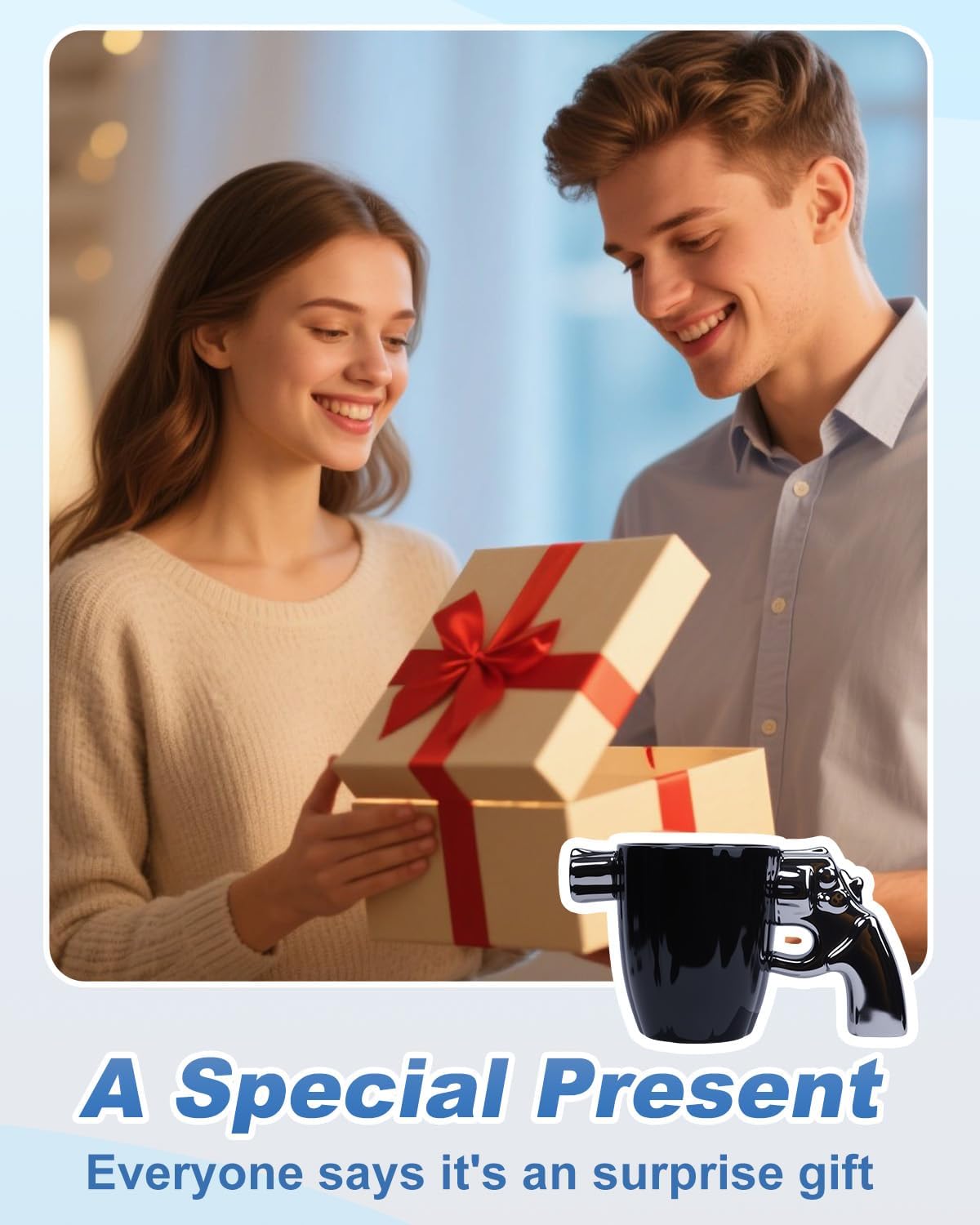 UCEC Cool Gun Mug for Men,12oz Porcelain Pistol Design Coffee Mug, Gifts for Gun Lovers, 350ML, 1pcs - Image 7