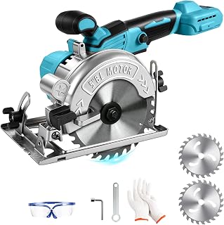 5 Inch Cordless Circular Saw for Ma-kita 18V Battery (No Battery), 6500RPM Brushless Motor, 125mm Alloy Blade, 1.61"(90°), 0.83"(45°) Cutting Depth, for Wood Plastic PVC