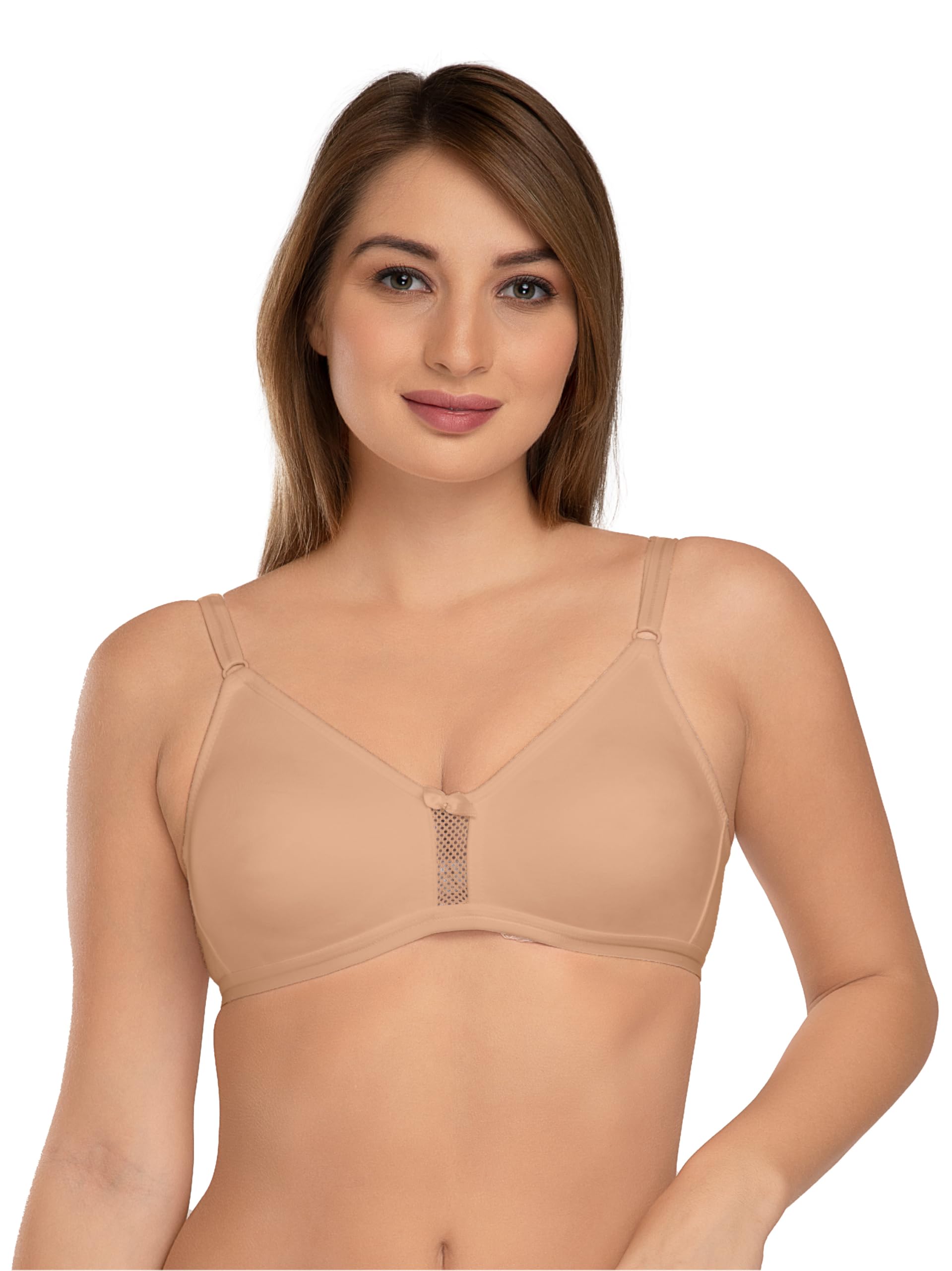 DAISY DEE Women's Cotton Lightly-Padded Wirefree Full Coverage with Adjustable Strap T-Shirt Bra - NSTLA