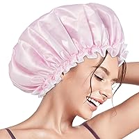 Vista 10 de Aquior Gorros de Ducha, Gorro de Ducha Reutilizable para Mujeres, Gorro de Cabello Impermeable de Doble Capa, Tamaño Grande para Todas