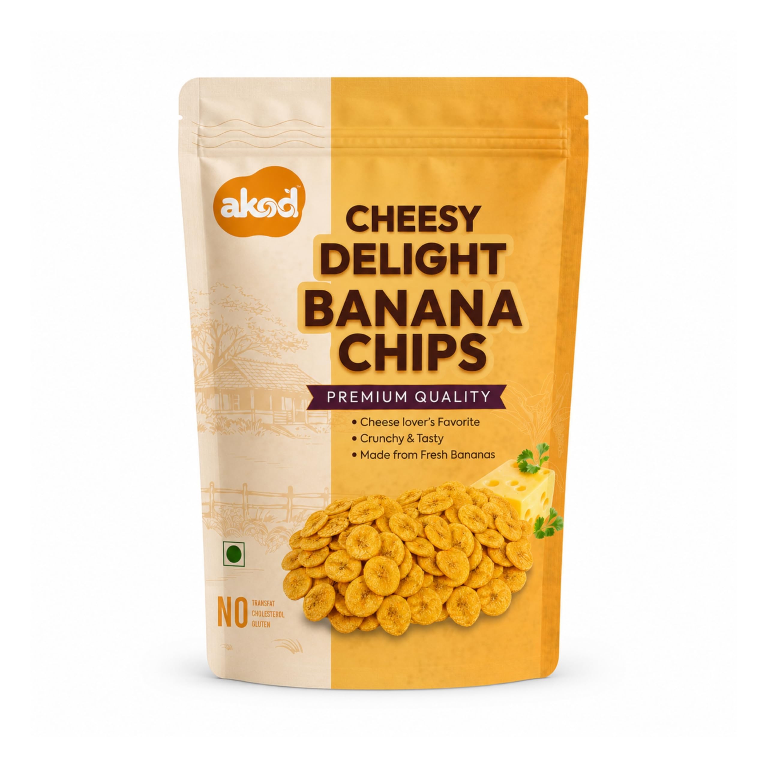 AKOD Cheesy Delight Banana Chips | Premium Kerala Nendran Banana Chips | Cheese Flavour Crispy Snack | Freshly Sliced & Hygienically Packed (500 Gm)-image-38