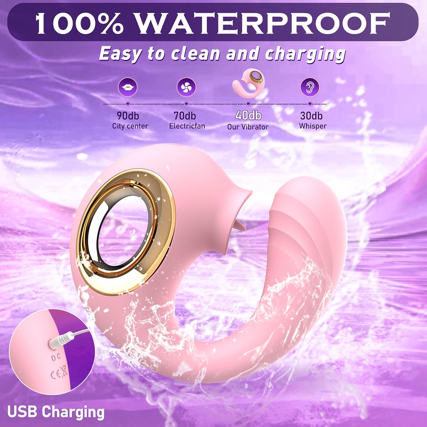 Rose Sex Toy Adult Toys for Women, G Spot Vibrator for Double Stimulation with 12 Vibrating & Tongue Licking Modes, Rose Toy Sex Machine Adult Sex Toy Clitoral Licker Sex Novelties for Woman Couples