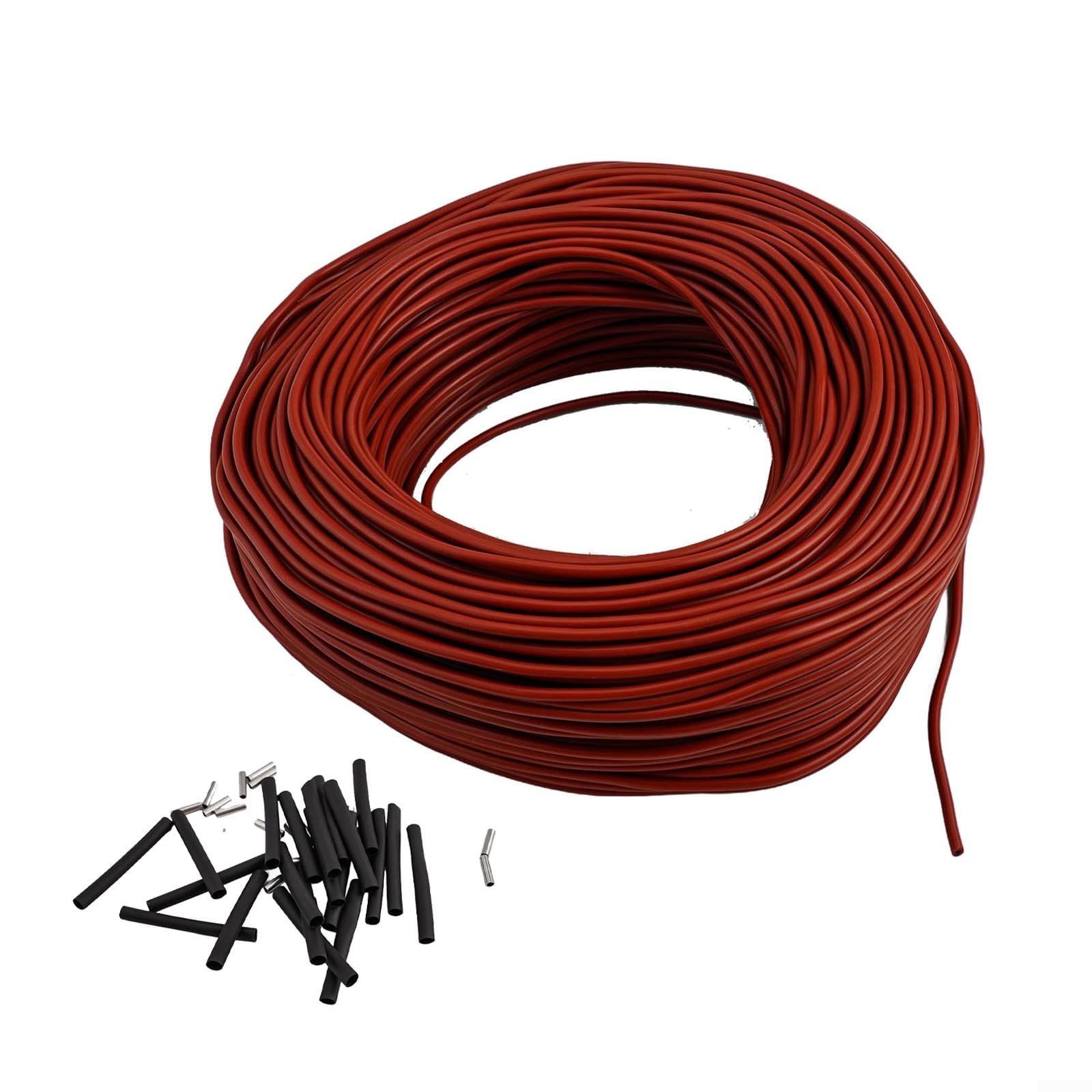 Câble chauffant en fibre de carbone 12 K 33 Ohm/m isolé en silicone pour serre domestique Protection contre le gel (100 m)