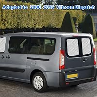 Set deflectoare de vânt LMYSUFI pentru Citroen Jumpy 2006-2016, 5 piese, cu margine neagră, protecție solară 2