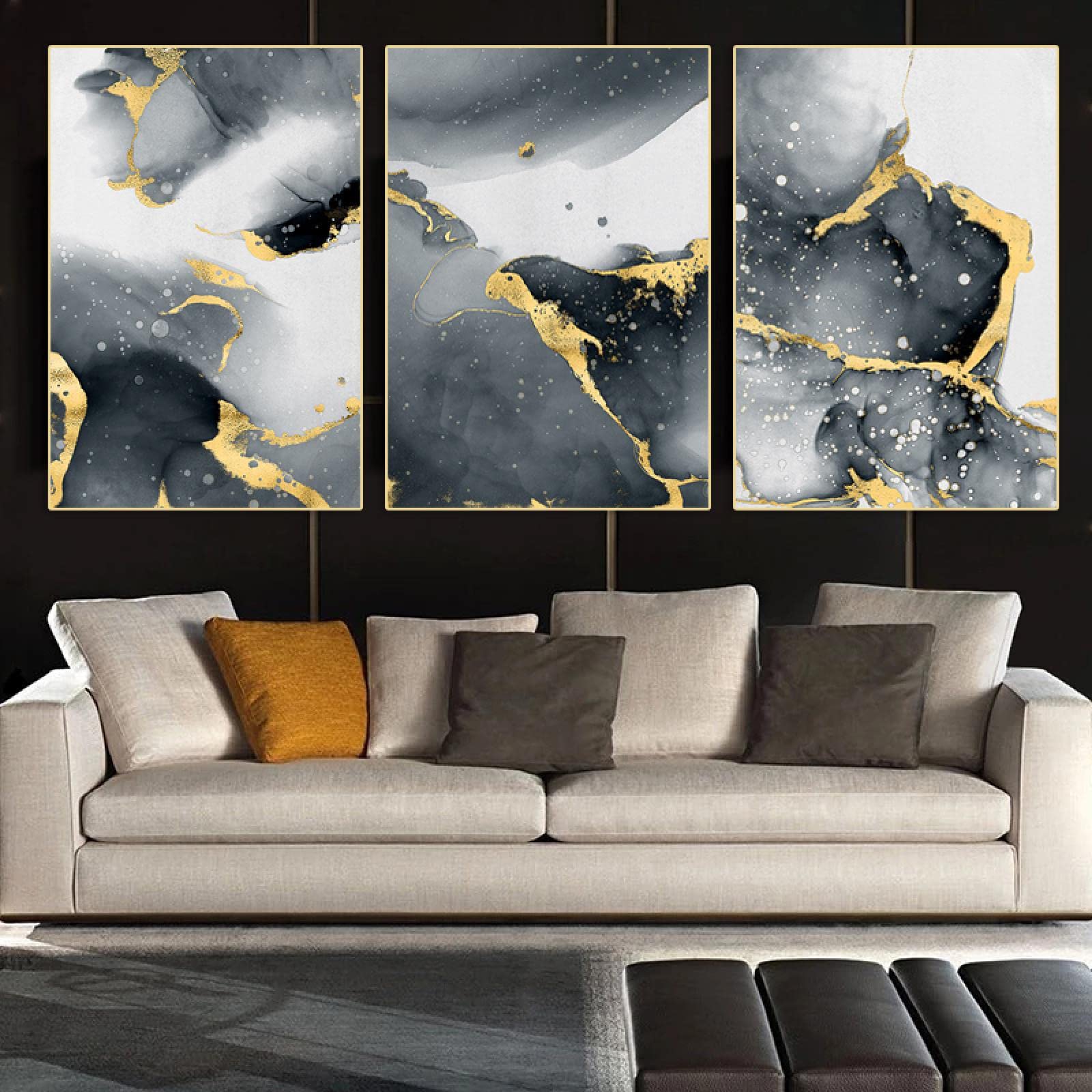 Impression affiches et gravures salon triptyque abstrait 20x30cm - 8