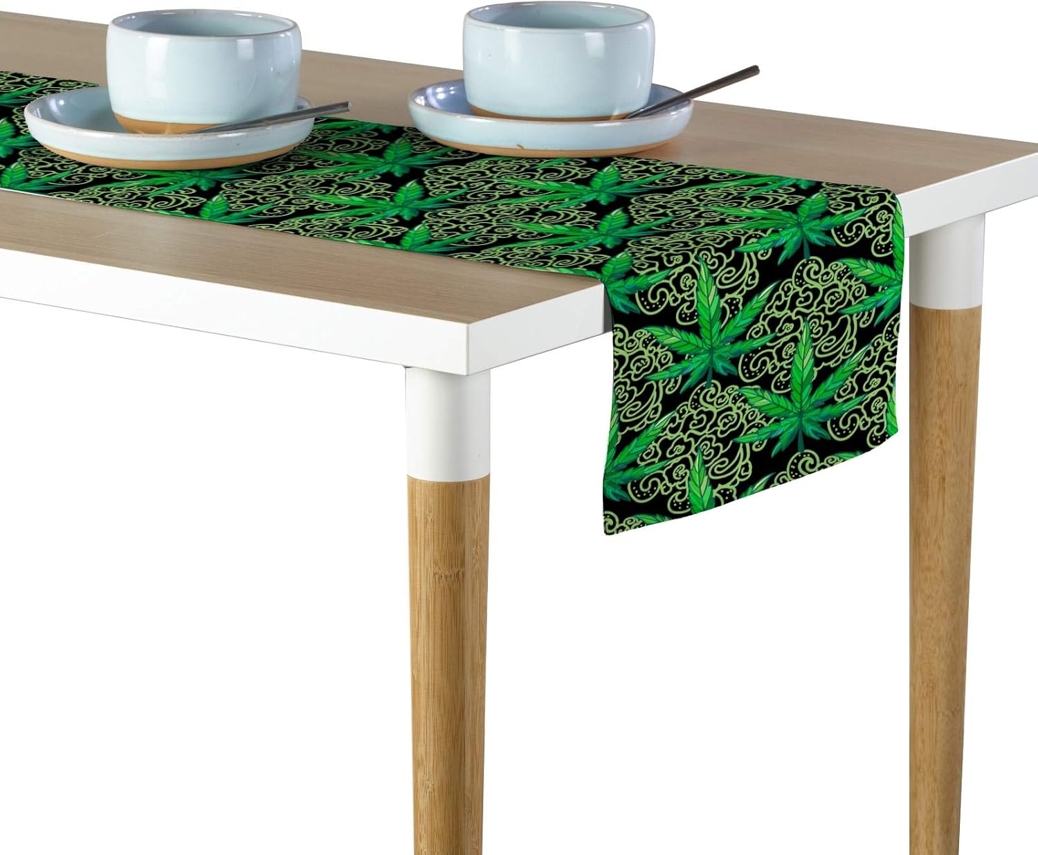 Fabric Textile Products Cannabis Glow Table Runner 12"x72"