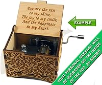 Vista 2 de TheLaser'sEdge, Caja de música de damasco personalizable, madera grabada con láser (personalizada, bailarina de caja de música)