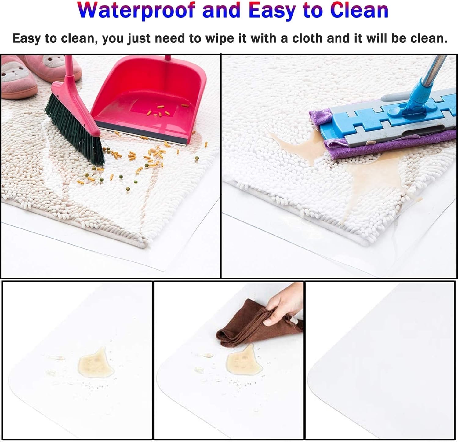 Home Office Hardwood Floor Protector Mats for Kitchen,Inside Living Room Plastic Transparent Carpet Rug, Patio & Bedroom, Thick 1.5mm(1.3mx8m/4.2x26ft)