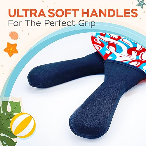 Miniatura 6 de Sunlite Sports Juego de remo de playa, 2 paletas y 2 bolas, perfecto para diversión en el patio trasero o al aire libre o playa o césped, rojo