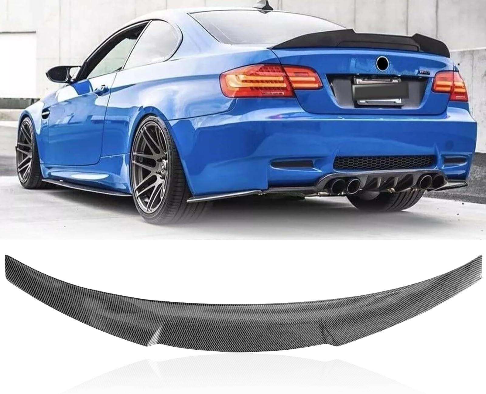 Rear Spoiler Wing for BMW E92 3 Series Sedan 335i, 335xi, 335is, 328i, 328xi, M3 - Carbon Fiber Trunk Spoiler Wing - 2007-2013