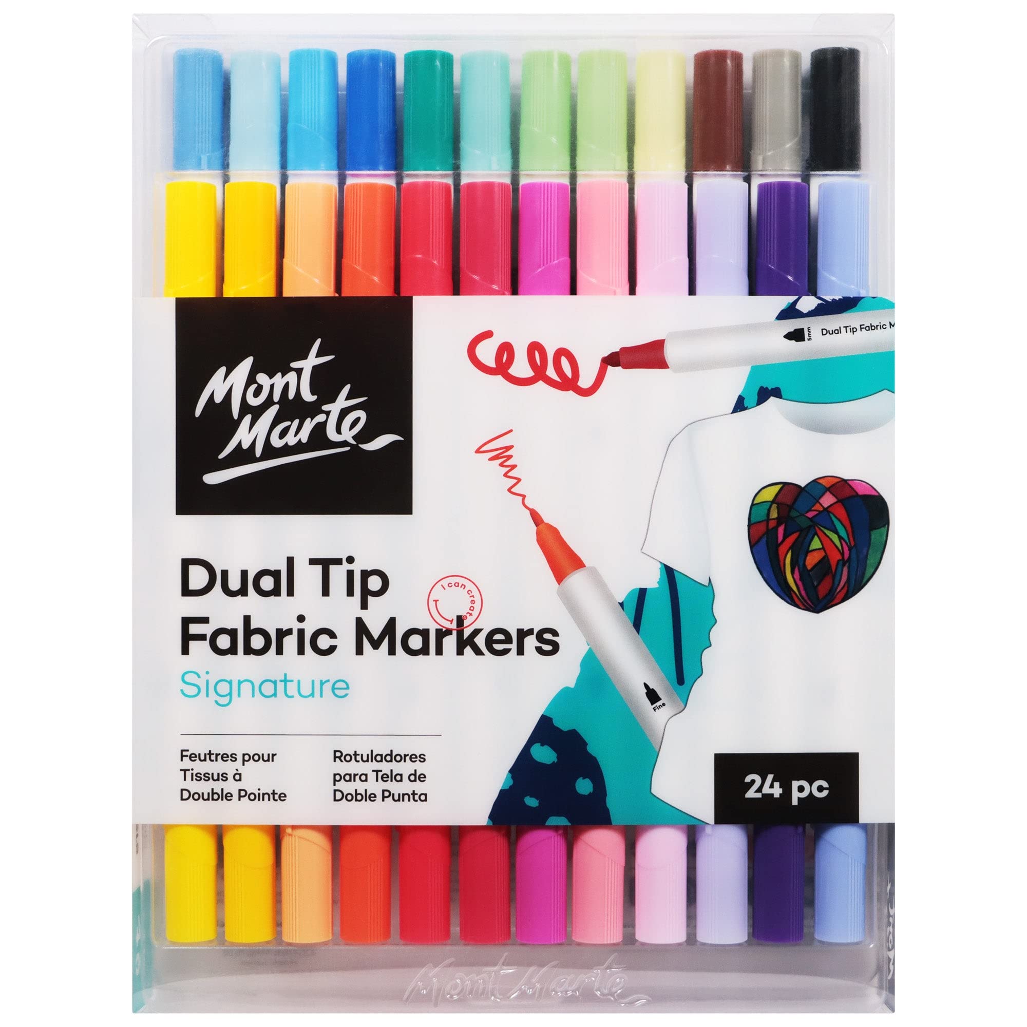 Mont Marte Fabric Markers Set Dual Tip of 24-picture-10
