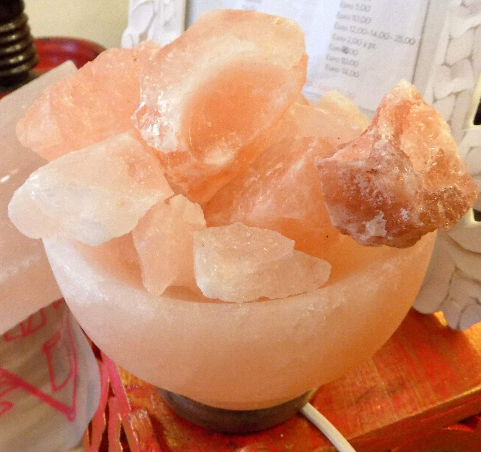 Lámpara de sal Brasero cm 15 kg 2/3, sal del Himalaya Grotette Tibet Sal Rosa