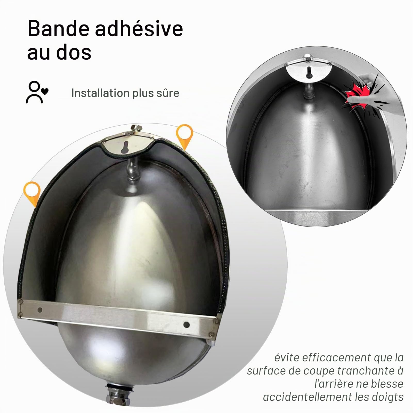 Urinoir en Acier Inoxydable 304, Urinal Homme pour Adultes à Usage Domestique/Commercial, WC Suspendu Toilettes pour à Chasse d'eau Intelligente Capteur