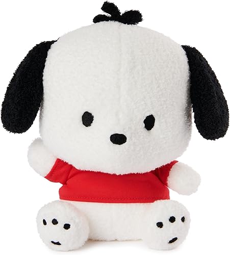 GUND Sanrio Pochacco - Peluche de cachorro para edades de 1 año en adelante, blancorojo, 6 pulgadas