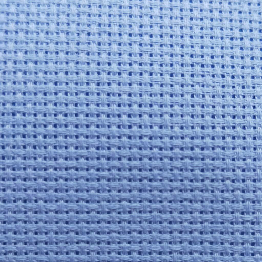 12" x 59" 14CT Counted Cotton Aida Cloth Cross Stitch Fabric (Light Blue)