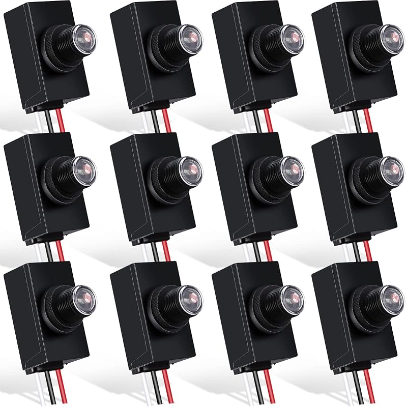 12 Packs Dusk to Dawn Sensor for Outdoor Lighting 100-277V Photoelectric Switch Photocell Light Sensor Electric Eye Sensor Photo Control Switch Lamp Post Light Sensor for Most Outdoor Lighting Bulbs