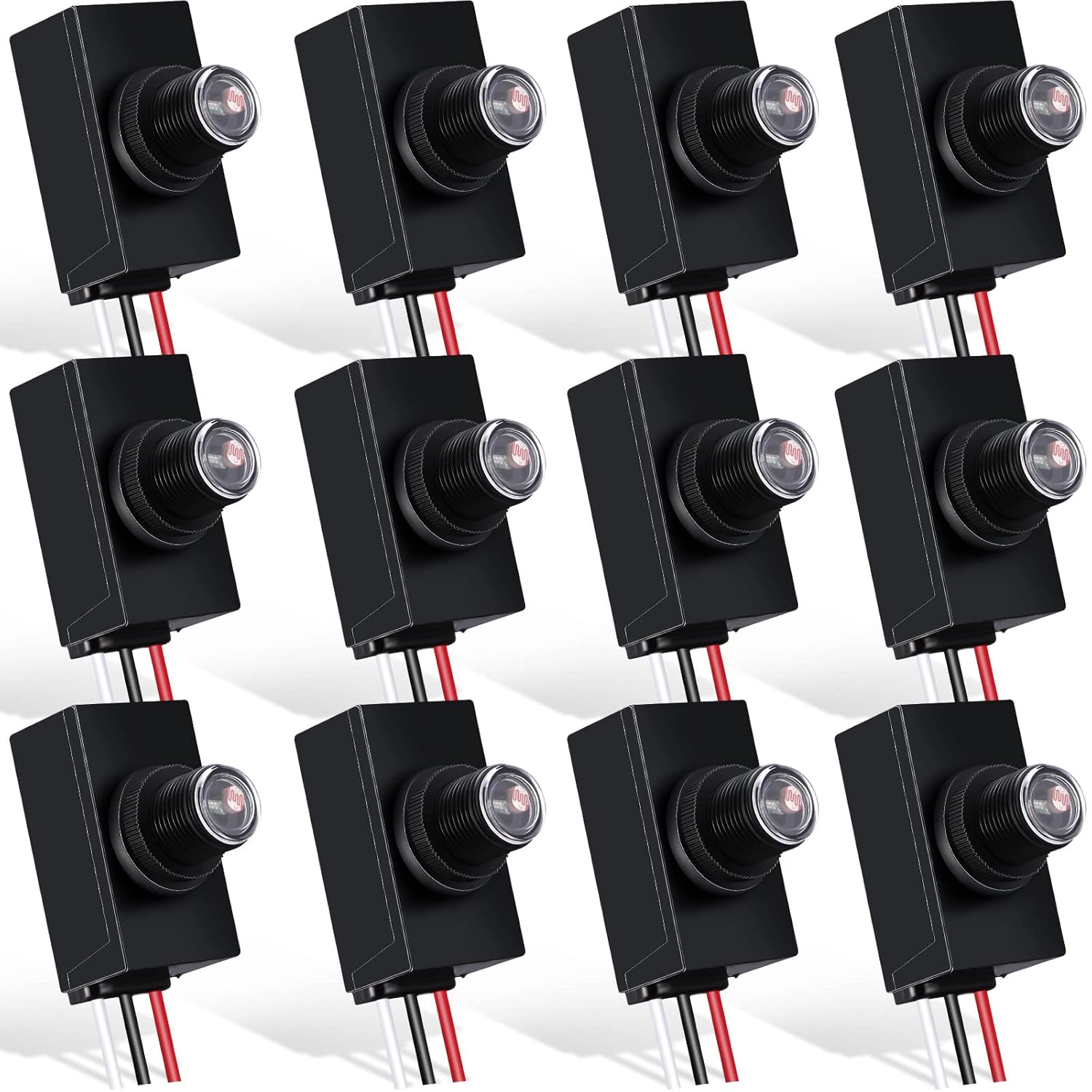 12 Packs Dusk to Dawn Sensor for Outdoor Lighting 100-277V Photoelectric Switch Photocell Light Sensor Electric Eye Sensor Photo Control Switch Lamp Post Light Sensor for Most Outdoor Lighting Bulbs