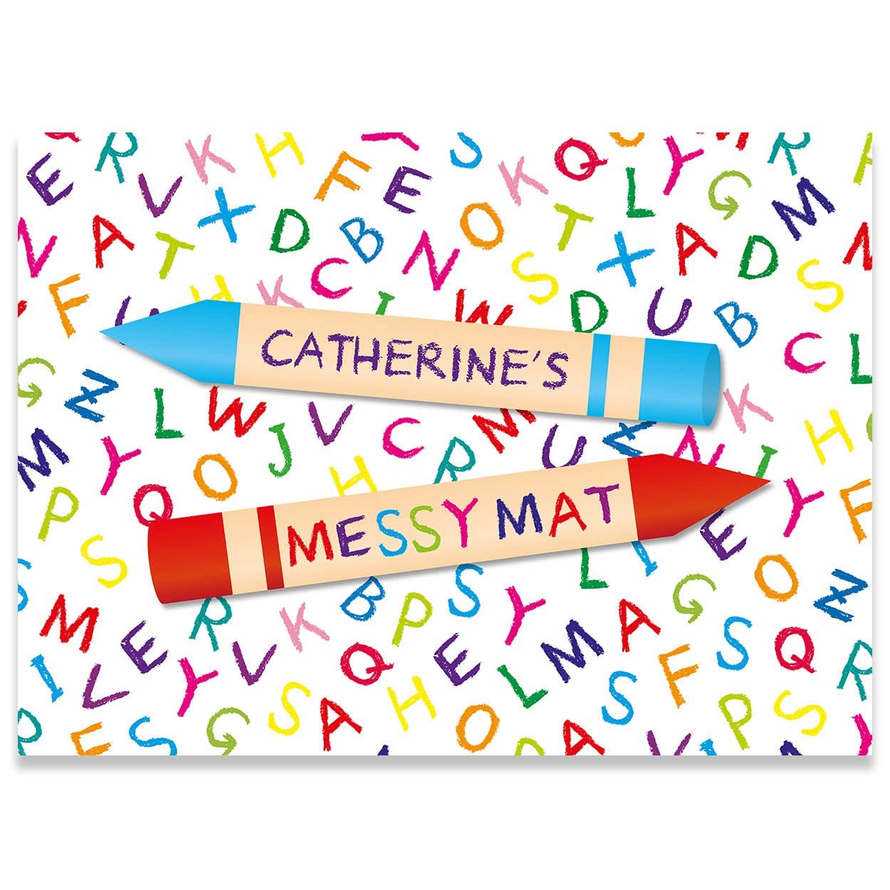 Paper Themes Girls Letters Personalised Messy Mat Plastic Table Cloth Wipe Clean Protect Your Table And Floor From Spills And Accidents ((M) 75 X 55 Cm, )