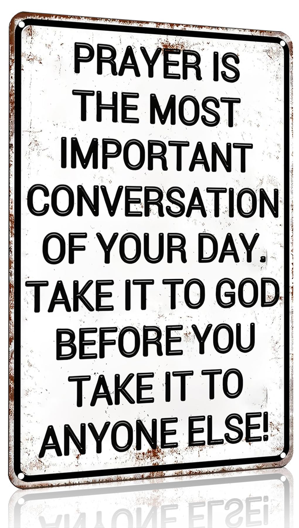 Christian God Gifts for Men Women Prayer is The Most Important Conversation of Your Day Vintage Tin Sign Religious Metal Wall Art for Home Church Prayer Room Office Chapel Decor 8x12 Inch