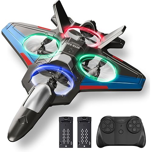RC Planes for Kids Adults, Foam Remote Control Airplane Jet Helicopter Drone Toys for Kids Adults 8-12 12-16, Remote Control Plane Airplane Toys with Led Lights, 360° Flip Stunt Rotation
