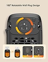 Vista 7 de Brightown Wall Plug-in Heater for Indoor Use, 800W Small Electric Space Heater with Thermostat, Remote Control, Overheat Protection, LED Display