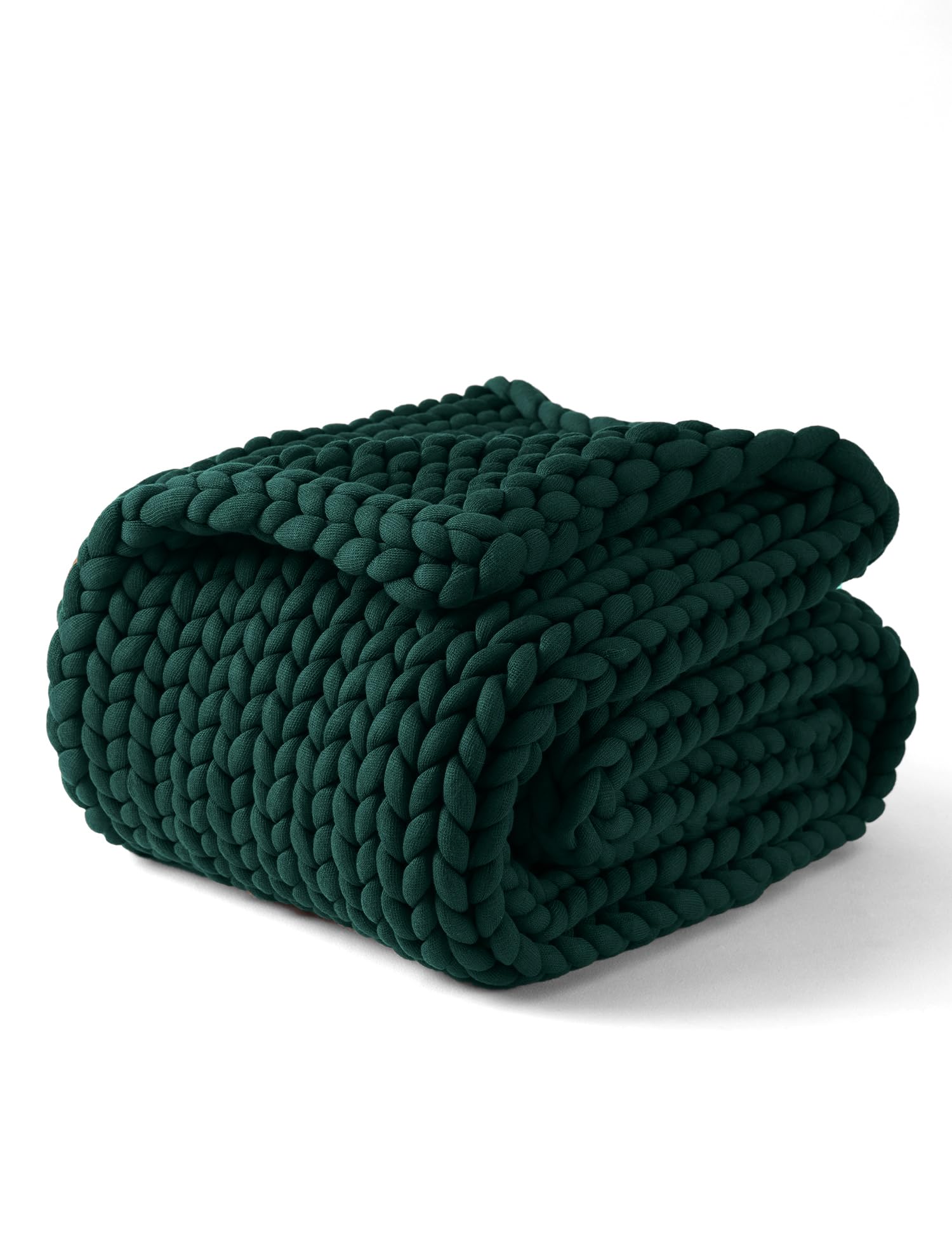 YnM Chunky Throw Blanket, Medium-Weight, Hand Knitted, Skin Friendly, Ventilated and Breathable, Machine Washable, Home Décor Piece for Couch, Sofa and Bed (Pacific Green, 60x80 Inch)