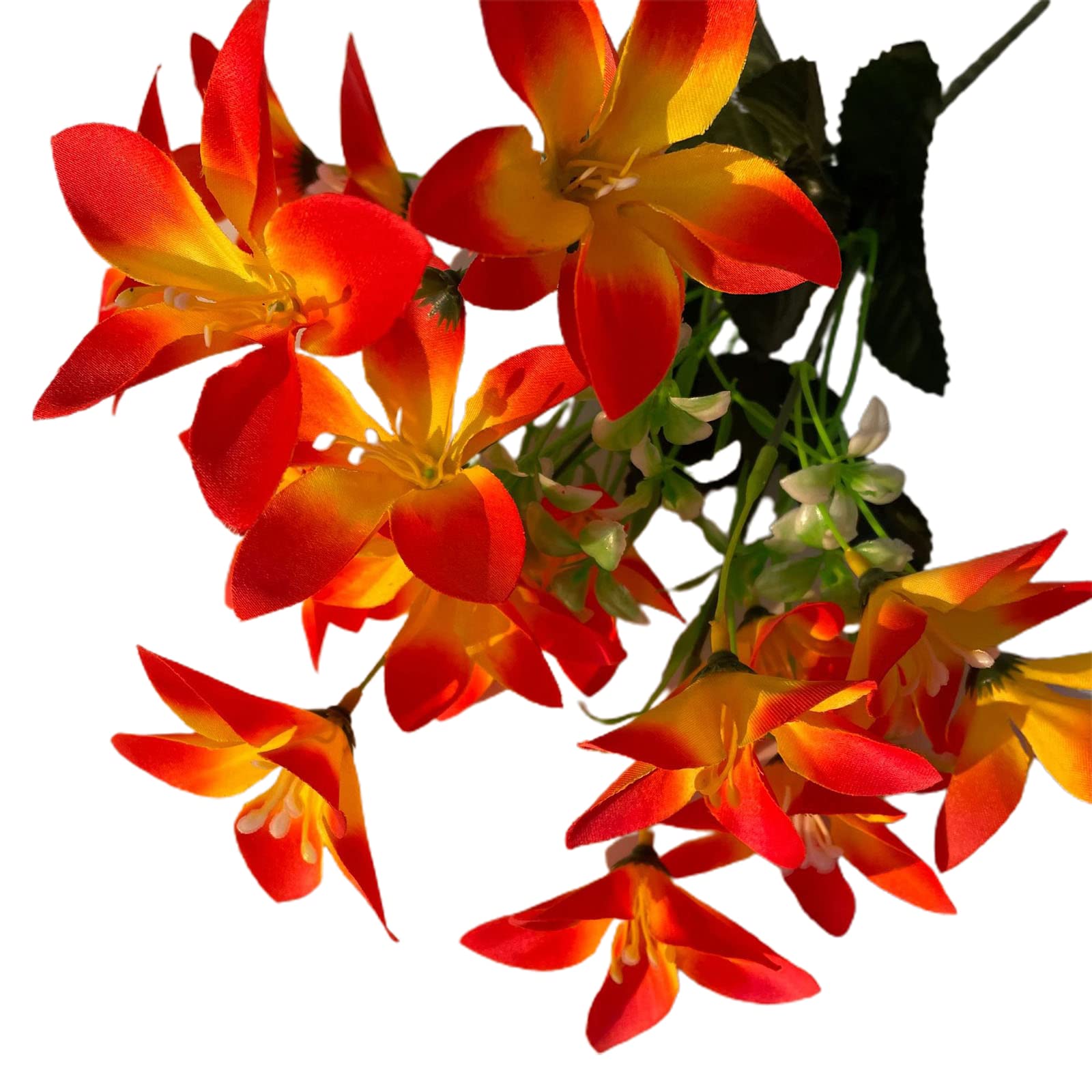 AVRYN Floral Bouquet,Dried Flowers6 Pack 18 Heads Artificial Lily Flowers, 35 CM Silk Tiger Lily Bouquets Artificial Floral Bouquets for Wedding Party Home Decor, Red (Color : Orange)
