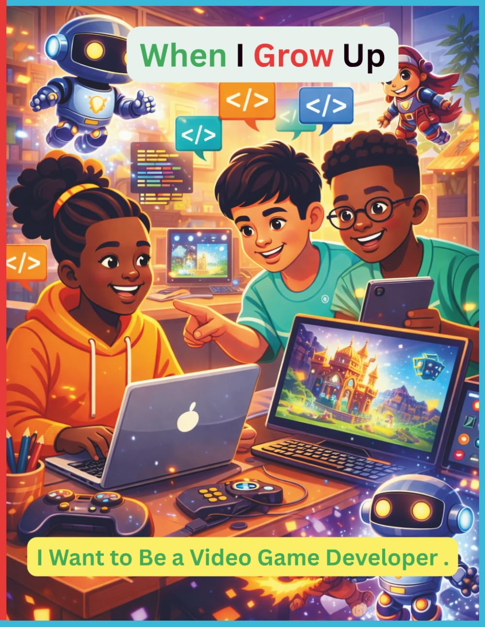 When I Grow Up, I Want to Be a Video Game Developer: A Fun Trilingual Coloring & Story Book for Kids (English, French, Spanish) | STEM Learning, Coding, Creativity & Future Careers