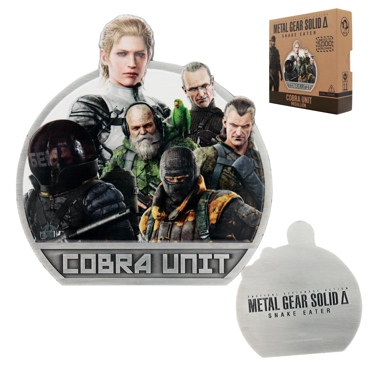FaNaTtik Metal Gear Solid Delta Cobra Unit Medallion – Limited Edition + Individually Numbered Metal Collectible | Officially Licensed | 80 x 84mm with Display Stand