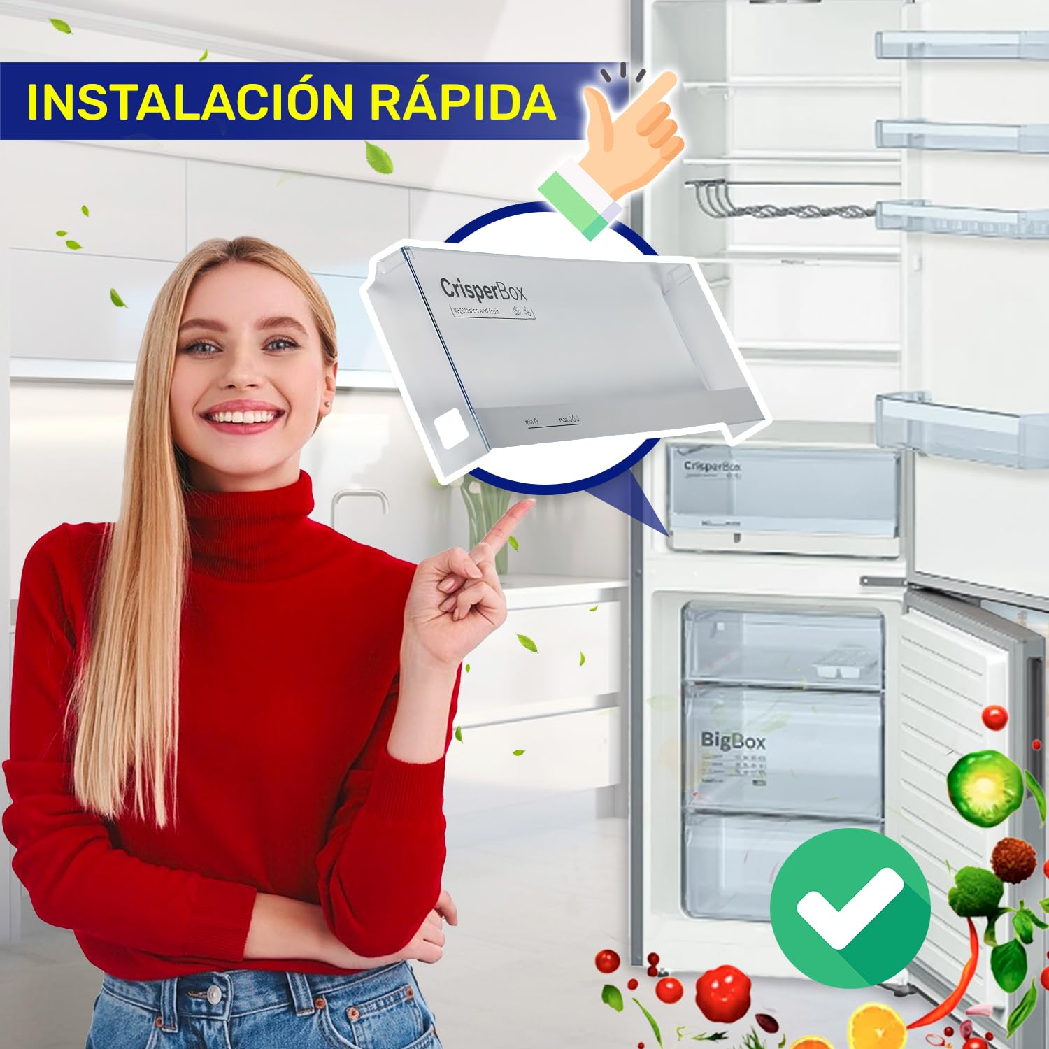 Tapa del Cajón del Nevera 450х165 mm con Código Original 11000682 para Bosch para Siemens - Garantía de 10 Años - MONTERAL