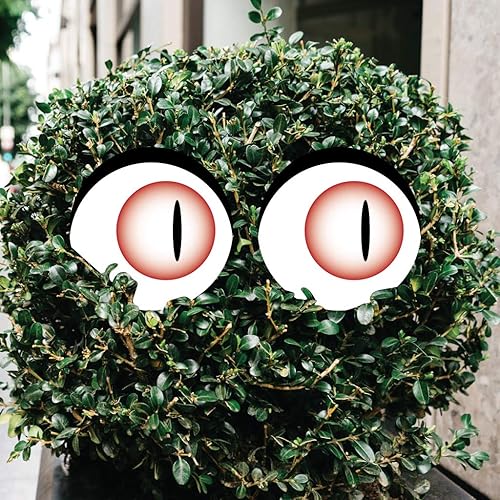 Miniatura 6 de VictoryStore Decoraciones de Halloween al aire libre ojos aterradores, decoraciones de patio de Halloween ideales para arbustos, 12 piezas, incluye