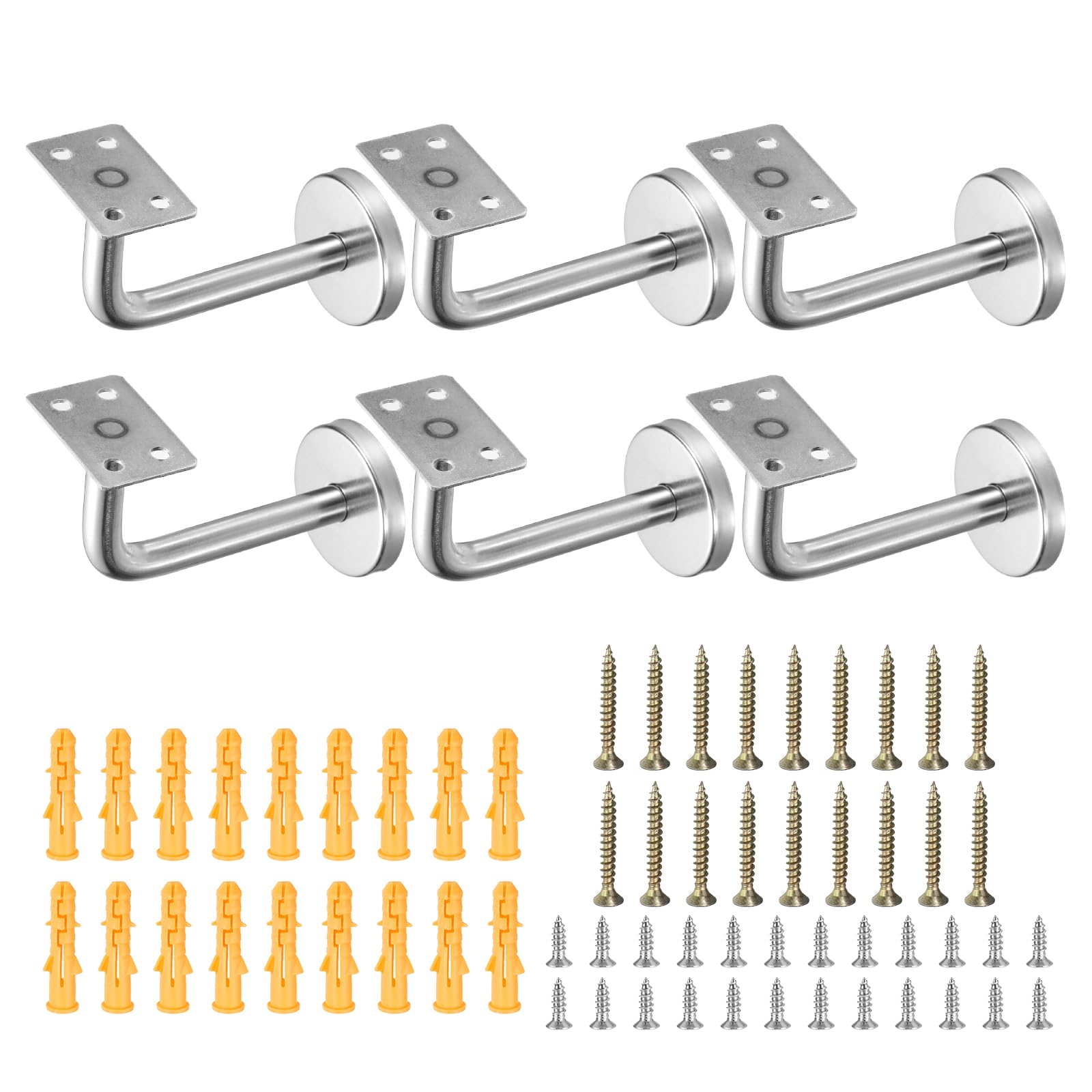 Support de rampe en acier inoxydable carré avec vis fournies