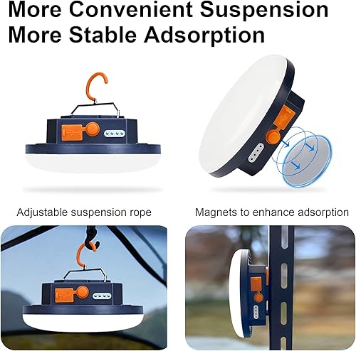 Miniatura 5 de IODOO - Linterna UV para campamento 10000 mAh 48 LED UV reflector 3000 lm luz blanca detector de orina de mascotas para orina de perrogato manchas