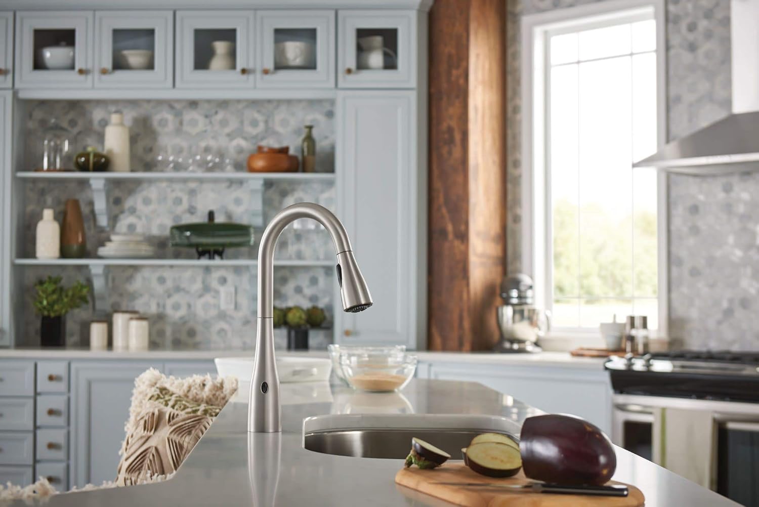 Moen 7594EWSRS Arbor Motionsense Wave Sensor Touchless One-Handle High Arc Pulldown Kitchen Faucet Featuring Reflex, Spot Resist Stainless with Kitchen Soap and Lotion Dispenser